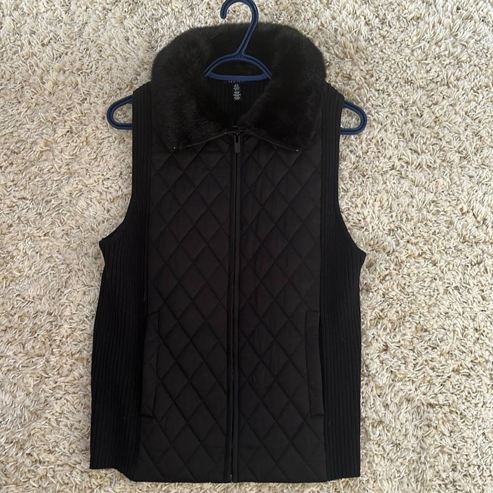 Jones New York Fur Collar Vest